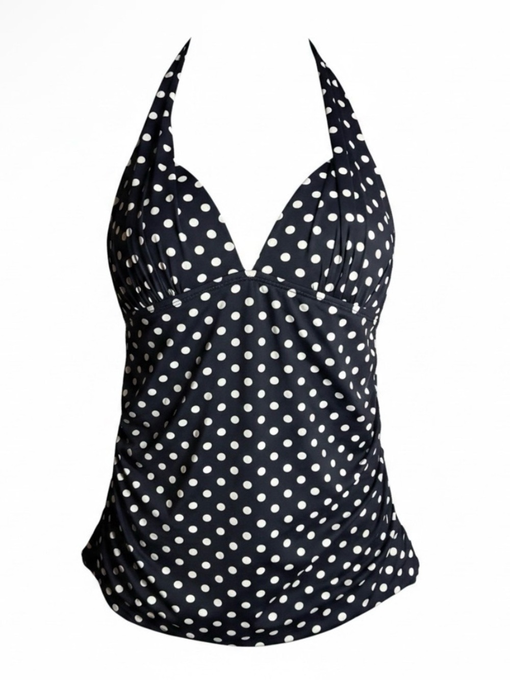 Apt. 9 Black & White Polka Dot Halter One-Piece Swimsuit